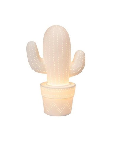 Lampada cactus in ceramica bianca Sema Design