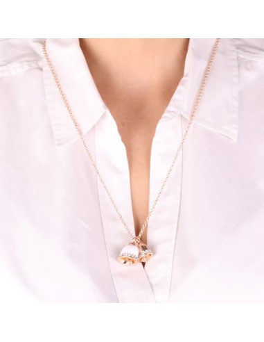 Collana Rosa Gold con campanelle portafortuna Bianco e Oro Amo Capri