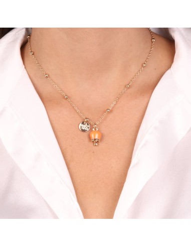 Collana Dorata con Campanella portafortuna Arancione Amo Capri