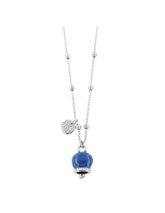 Collana Argentata con Campanella portafortuna Blu Amo Capri