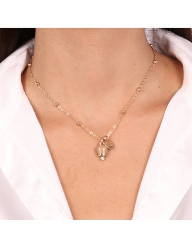 Collana Dorata con Campanella Portafortuna Sabbia Amo Capri