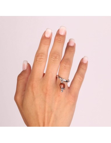 Anello Argentato con Campanella Marrone Amo Capri