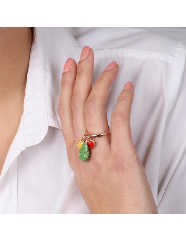 Anello Rosa Gold con Fico d'India Sole e Cuore I Love Sicily