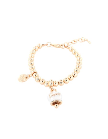 Bracciale Rosa Gold con Campanella Portafortuna Bianca Amo Capri