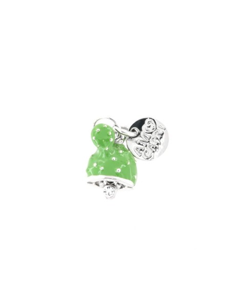 Charm Argentato con Fico d'India verde Portafortuna Amo Capri
