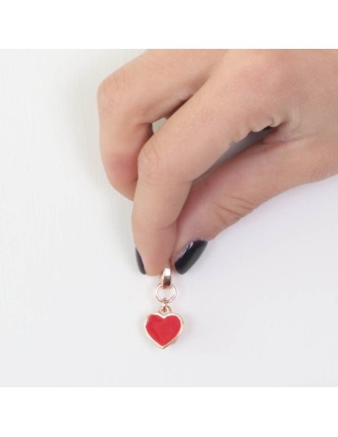 Charm Rosa Gold con Cuore Rosso BySimon