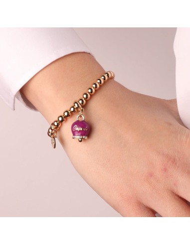 Bracciale Dorato con Campanella Portafortuna Malva Amo Capri
