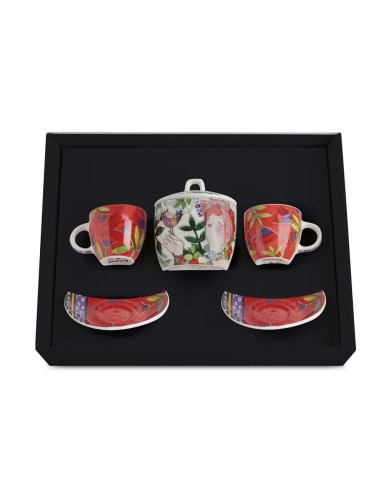 Set 2 Tazzine da Caff? Rosse con Zuccheriera Bianca Le Pupazze Egan 100 ml