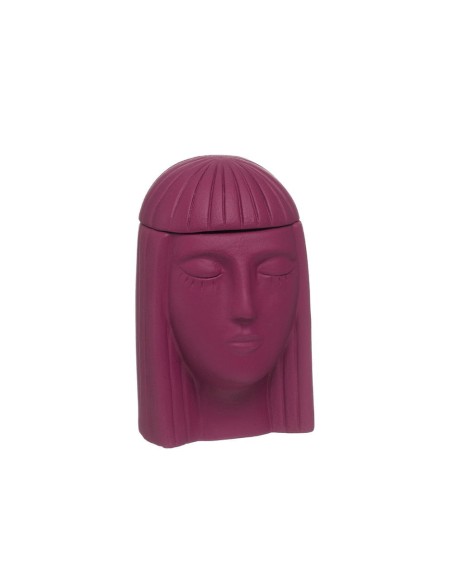 Portacandela Volto Donna Egiziana Magenta Ilary Queen 18(H) cm