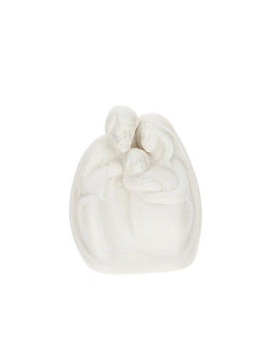 Sacra famiglia bianca con luce led Hervit