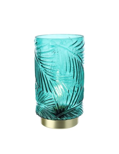Lampada cilindrica con felce verde Hervit