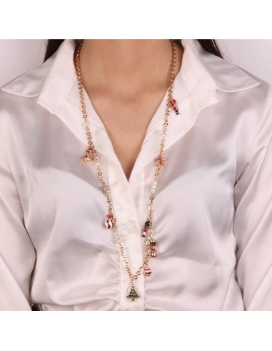 Collana Dorata con ciondoli Natalizi Colorati BySimon