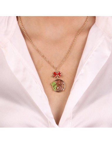 Collana Dorata con Pigna Natalizia smaltata BySimon