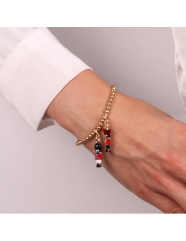 Bracciale Dorato con schiaccianoci Natalizi smaltati BySimon