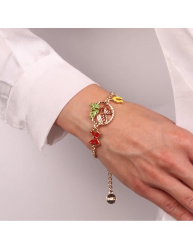 Bracciale Dorato con Pigna, fiocco e ferro di cavallo Portafortuna BySimon