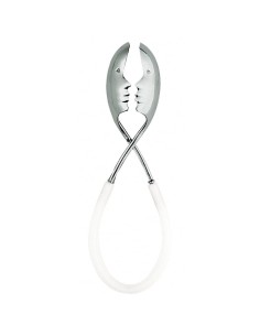 Pinza Insalata Kiss cromata con manico Bianco Bugatti
