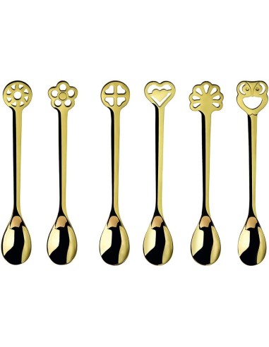 Set 6 Cucchiaini da Caff? Moka Portafortuna Dorati Bugatti