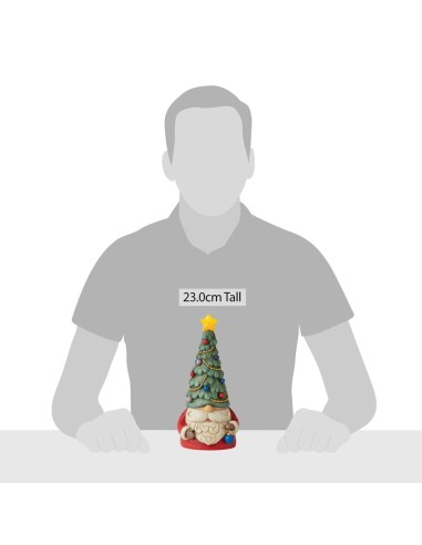 Gnomo luminoso con albero di Natale Jim Shore 23,5(H) Cm