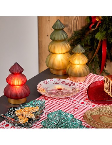 Albero di natale a led in vetro Rosso Andrea Fontebasso h28,5