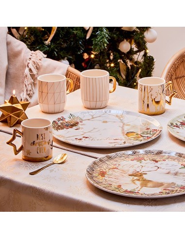 Set 2 mug natalizie bianche e oro Andrea Fontebasso 330 ml