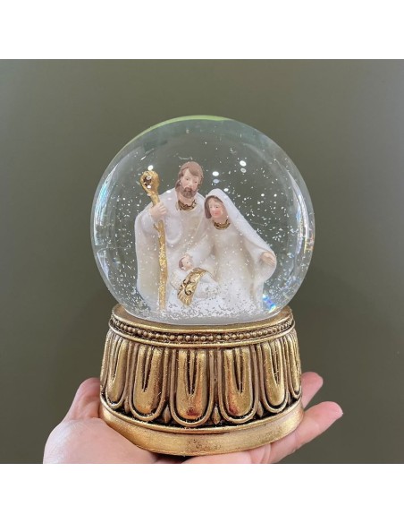 Carillon a Palla di Neve con Natività  Panna e Oro Montemaggi