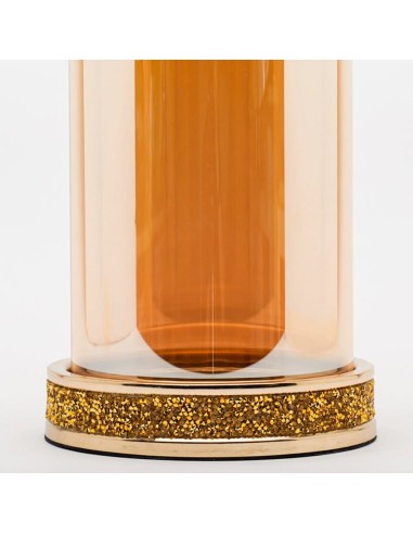 Portacandela grande con base strass dorati Silani