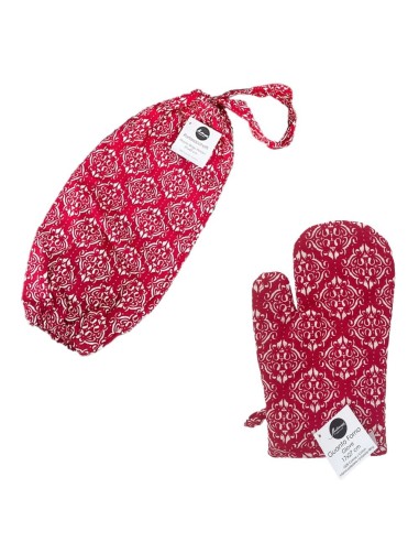 Kit cucina natalizia damascata Montemaggi 5 pezzi