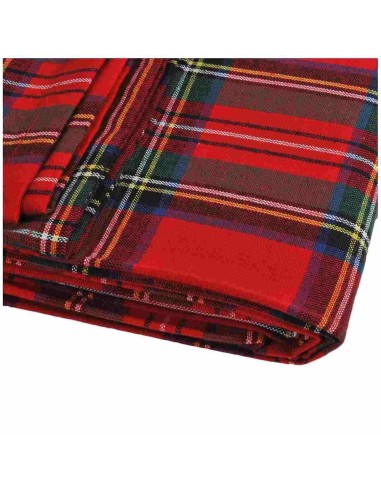 Tovaglia Natalizia Tartan Rosso Montemaggi 160x300 cm