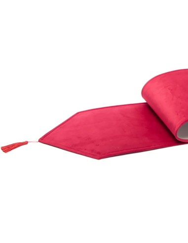 Runner da tavolo in velluto rosso Silani