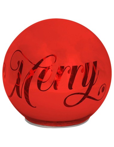 Sfera natalizia merry red con led Andrea Fontebasso diam. 12