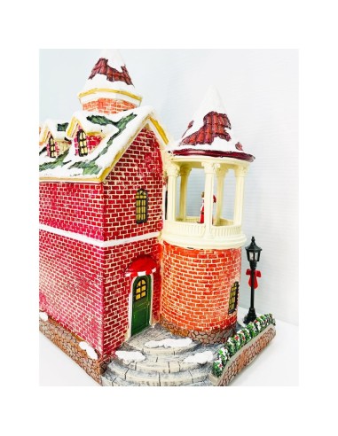 Castello di Babbo Natale villaggio con trenino luci led e movimento