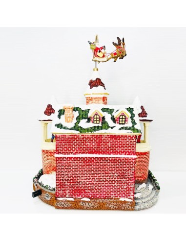 Castello di Babbo Natale villaggio con trenino luci led e movimento