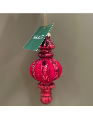 Set 3 Pendoli natalizi in vetro rossi Silani