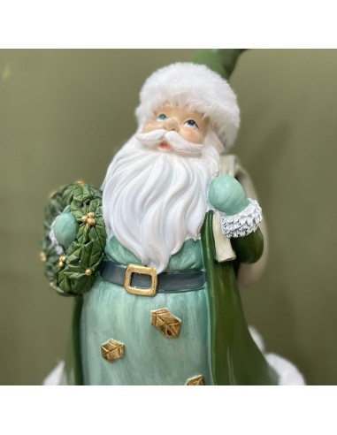 Babbo Natale Verde e Oro con ghirlanda Natalizia Ilary Queen