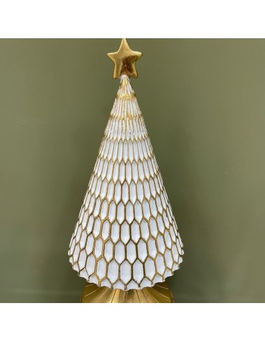 Albero di Natale bianco e oro Ilary Queen