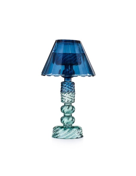 Candeliere con paralume in vetro blu Luxor EM?