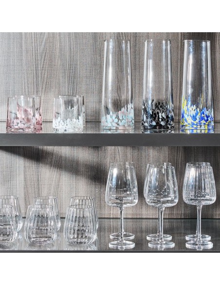 Andrea Fontebasso set 6 bicchieri in vetro black e white