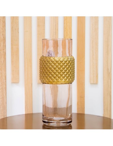Fade Vaso Minu piccolo in vetro rosa e oro