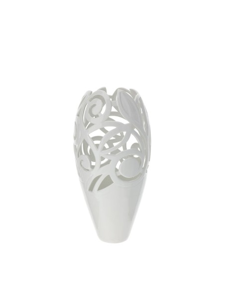Vaso piccolo in porcellana bianca traforata Hervit