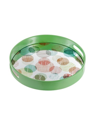 Vassoio tondo con specchio a pois colorati Montemaggi