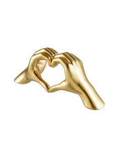 Scultura Mani a cuore in resina dorata Montemaggi