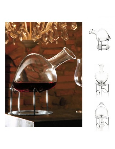 IVV Decanter Cantico la sposa con supporto in acciaio