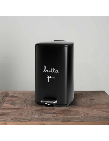 Pattumiera nera Butta qui Simple Day