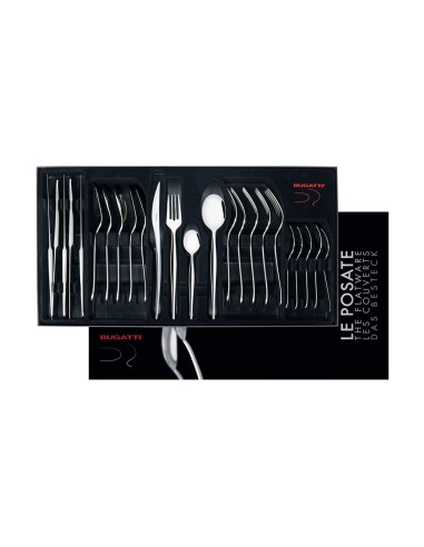Servizio completo 24 posate NATURA in acciaio inox Bugatti