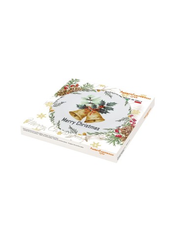 Piatto Panettone con campane natalizie Tognana