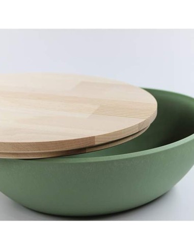 Portapane Verde con tagliere legno Pangea Omada