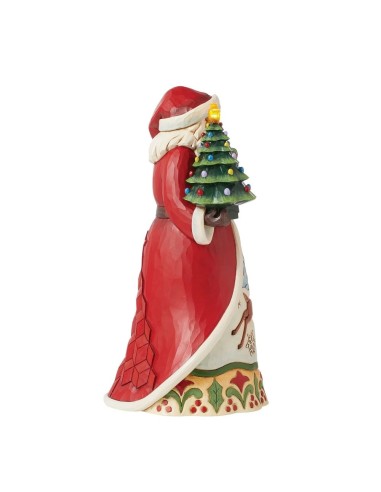 Babbo Natale con albero di Natale a led Jim Shore