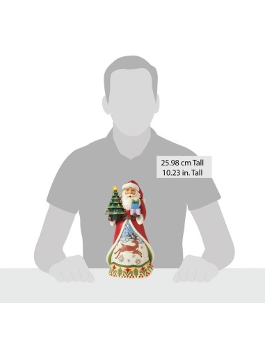 Babbo Natale con albero di Natale a led Jim Shore