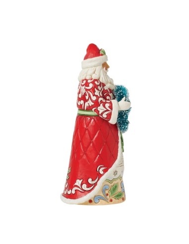 Babbo Natale con ghirlanda natalizia Jim Shore