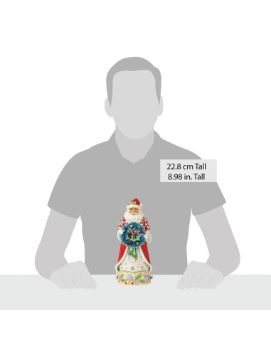 Babbo Natale con ghirlanda natalizia Jim Shore